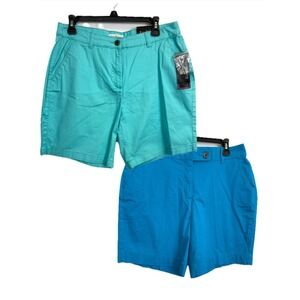 Lot of 2 Kim Rogers Shorts Womens Size 10 Bermuda Stretch Smooths 32x7 Blue NWT